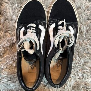 Vans Classic Black and White Lace-Up Shoes